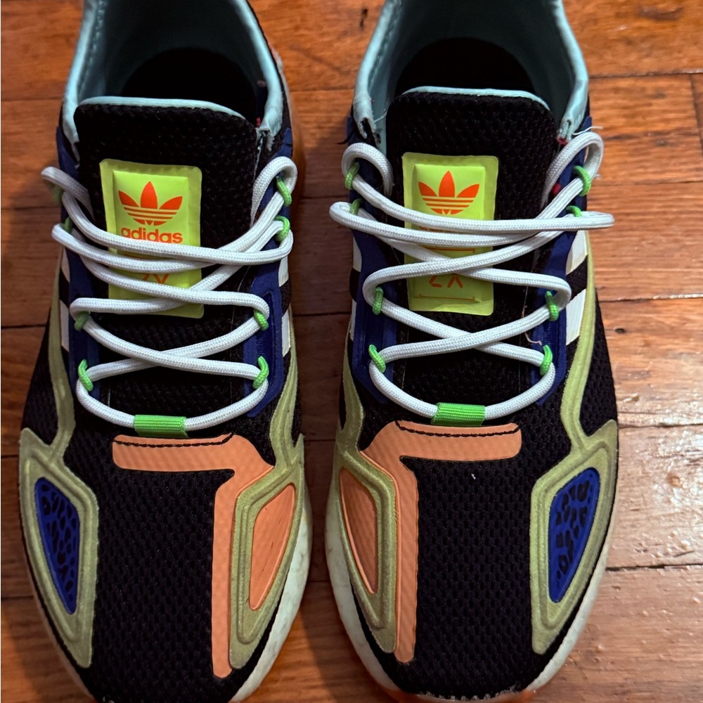 Adidas Black and Orange Sneakers Dynamic Design